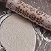 Christmas Wooden Rolling Pins Engraved Embossing Rolling Pin with Christmas Snowflake for Baking Embossed Cookies (43 x 5 cm)