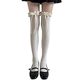 Flerivva Women's Lolita Thigh High Stockings Ruffle