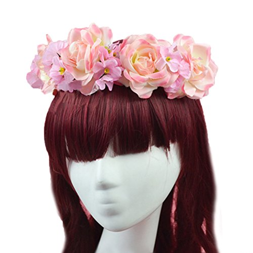 image for Vivivalue Christmas Handmade Flower Wreath Headband Crown Halo Floral 