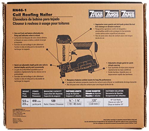 Bostitch RN46–1 3/4-Zoll auf 1–3/4-Zoll-Coil Dacheindeckung Nagler – Bild 5