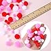 Sumind 300 Pcs Valentines Pom Poms Mini Craft Pom Poms Assorted Pom Poms Red White Pink Fluffy Pom Balls Small Craft Pompoms for Valentine's Day DIY Home Party Decorations, 3 Sizes 3 Colors