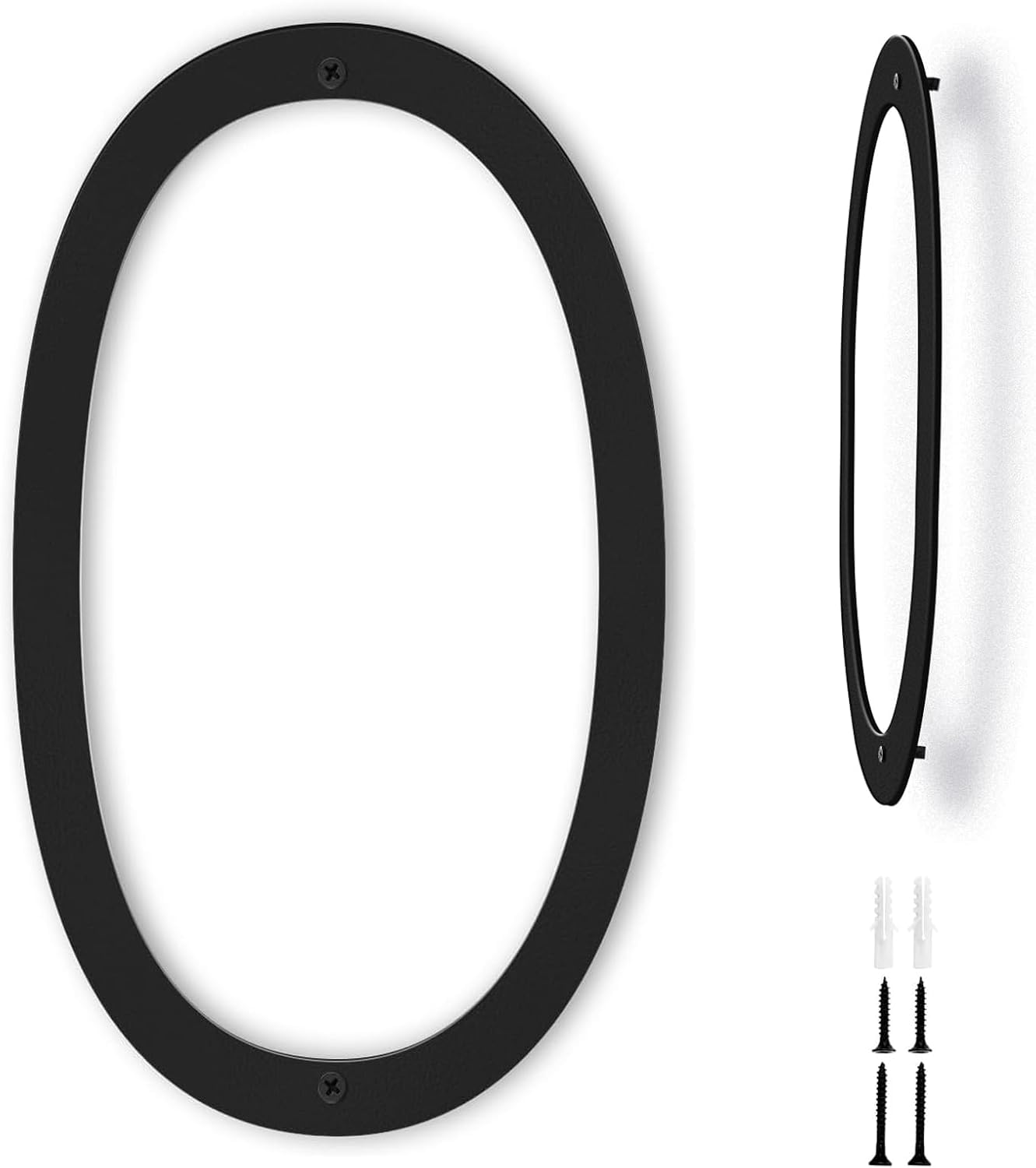 Powerful House Numbers 12 Inch, Large Black Door Number 0 for Outside, Modern Floating House Signs for Street Address, Weatherproof & Rustproof, 3D Metal Plaque (Number 0)