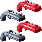 Tatuo 4 Pieces Cap Gun Bottle Opener Cap Gun Launcher Shooter Beer Openers Plastic Beer Bottle Opener for Home Bar Party Drinking Game (Red and Grey)
