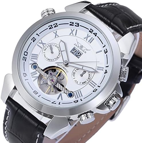Zack1 Mens Calendar Tourbillion Automatic Original Wrist Watch Genuine Leather Strap