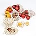 Reusable Produce Mesh Cotton Bags and Beeswax Food Wrap, LifeRoz Eco-friendly free plastic, organic, Biodegradable and sustainable kitchen food storage wrap, contain 7 pack small, medium, large size
