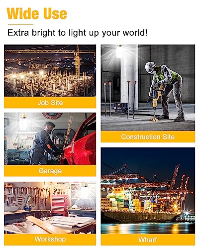 JC-LGL LED Temporary Work Light 250W, Construction Lights 5000K 30,000lm Outdoor Job Site Lighting 10ft Cord IP65 Dust Waterproof Hanging Lighting
