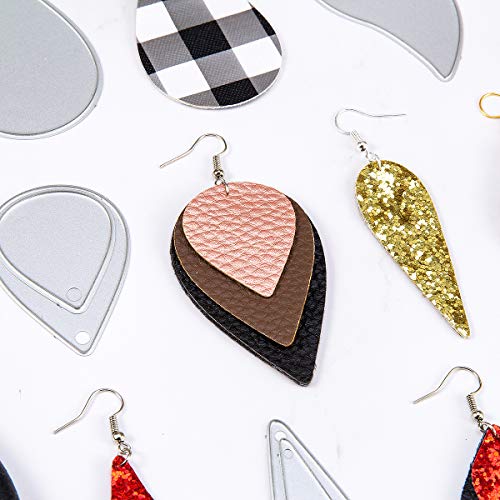 15 PCS Earring Cutting Dies Teardrop Leaf Die Cuts for Making Leather Earrings DIY Crafts - Thumbnail 3
