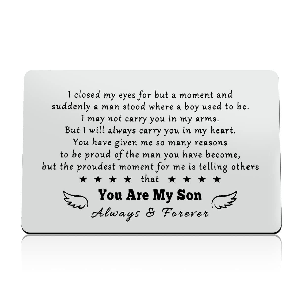 Son Gifts from Mum Wallet Insert Card for My Sons Christmas Birthday Gifts Sons Graduation Fathers Day Wedding Day Encouragement Wallet Card for Son