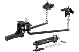 CURT 17062 Round Bar Weight Distribution Hitch with Integrated Lubrication and Sway Control, Up to 10K, 2-in Shank, 2-5/16-In