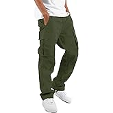 LYRXXX Men's Casual Cargo Pants Hiking Pants Workout Joggers Sweatpants for Men