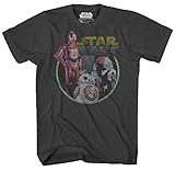 Star Wars Big Boys' Episode Neon Tee, Charcoal Heather, Medium