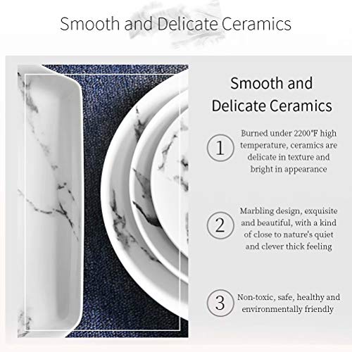 77L Porcelain Dinner Plate, (Set of 4) White Dinner Plate Set - Ceramic Round Salad/Appetizer Plates for Home and Kitchen, Dinner Dishes for Cheese, Dessert, Pasta and More (Diameter 8.23 Inches) - Thumbnail 3