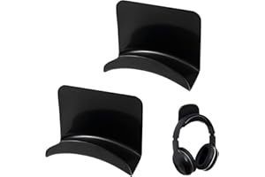 2PCS Wall Mount Headphone Holder, Universal Adhesive Headphone Holder, Universal Headset Hook with Sticker for Office Gaming 