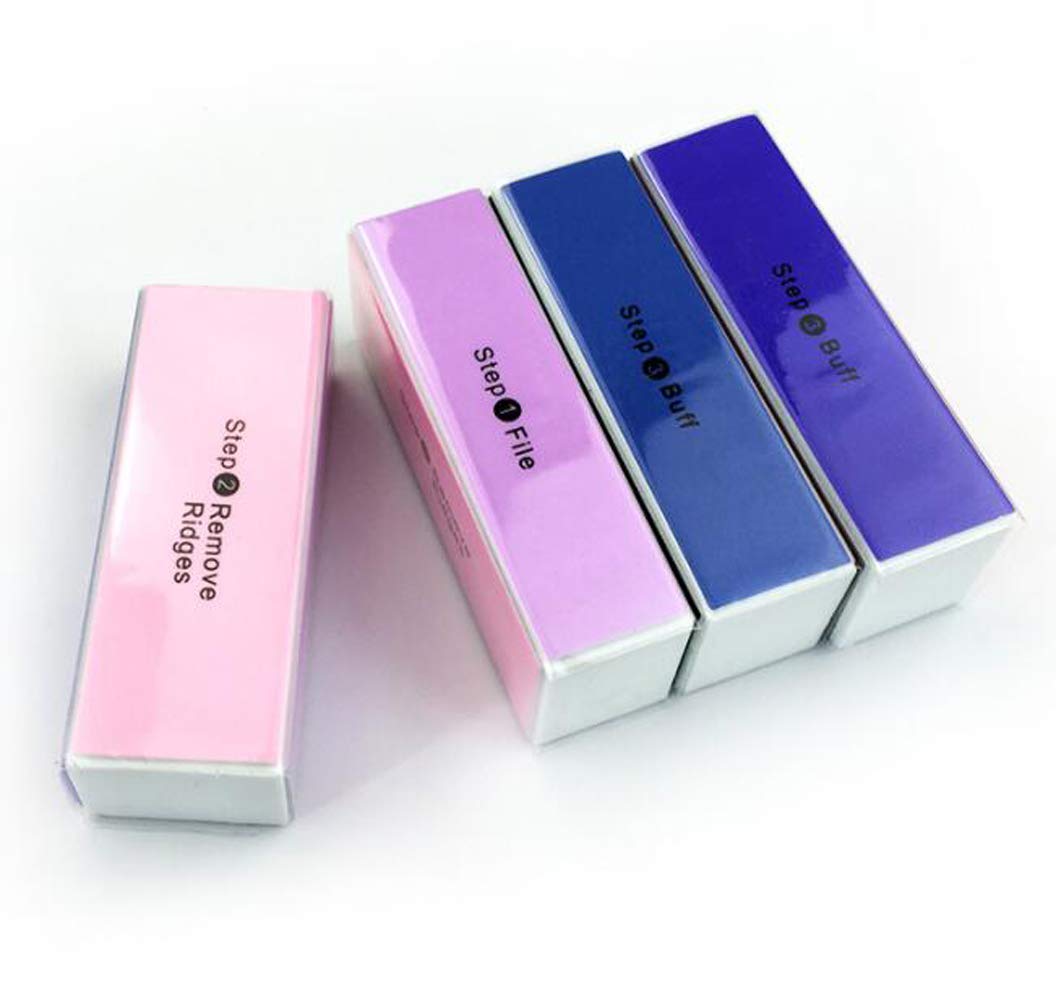 10PCS Colorful Professional Sponge 4 Ways Nail Buffer Buffing Block Manicure Pedicure Tool Emery Board Cosmetic Manicure Pedicure Sanding Files Shiny Block Nail Art Care Tools