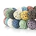 BEADNOVA 6mm Color Lava Beads Natural Crystal Stone Gemstone Round Loose Energy Healing Beads for Jewelry Making (6mm, 60-62pcs, Mix Color)