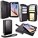 S6 Case, Galaxy S6 Case, Cellularvilla Galaxy S6 [Wallet Bag] Case, Pu Leather Flip [7 Card Slots] [Purse] Case, [Zipper Wallet] [Magnetic Detachable] Back Cover for Samsung Galaxy S6 (Black)