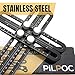 PILPOC Stainless Steel Multi Angle Measuring Ruler, Stainless Steel Black Unbreakable Thick Angle Ruler Template Tool, Laser Etched Markings, Carpenter Pencil, Cloth Case and Box