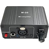 Microphone Preamp, Microphone Preamplifier Mic Preamp for Vocal, 48V Power XLR Output Mic Preamplifier for Dynamic and Condenser Microphones Booster