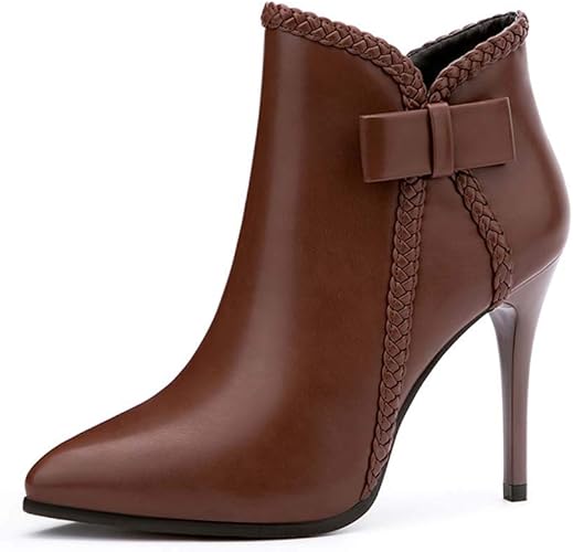 Amazon Mingma ショートブーツ レディース ピンヒール レディース ヒール ショートブーツ サイドジッパー ポインテッドトゥ ブーツ ブーティ 美脚 ハイヒール レディース靴 ピンヒール 通勤 Ol レディース靴 Mingma ブーツ ブーティ