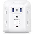 TROND Surge Protector Outlet Extender - 5 Outlet Splitter with 3 USB Ports (1 USB C), Multi Plug Outlet Expander with ON/Off Switch, 3 Sided Multiple Wall Plug Power Strip for Home Travel Office