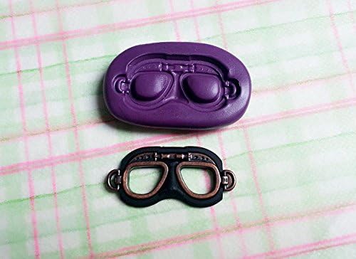 Silicone Mold Airplane Pilot Goggles (38mm) Fondant Cake Decoration PMC Clay