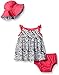 Gerber Baby Girls 3-Piece Sundress, Diaper Cover and Hat Set, zebra, 18 Months