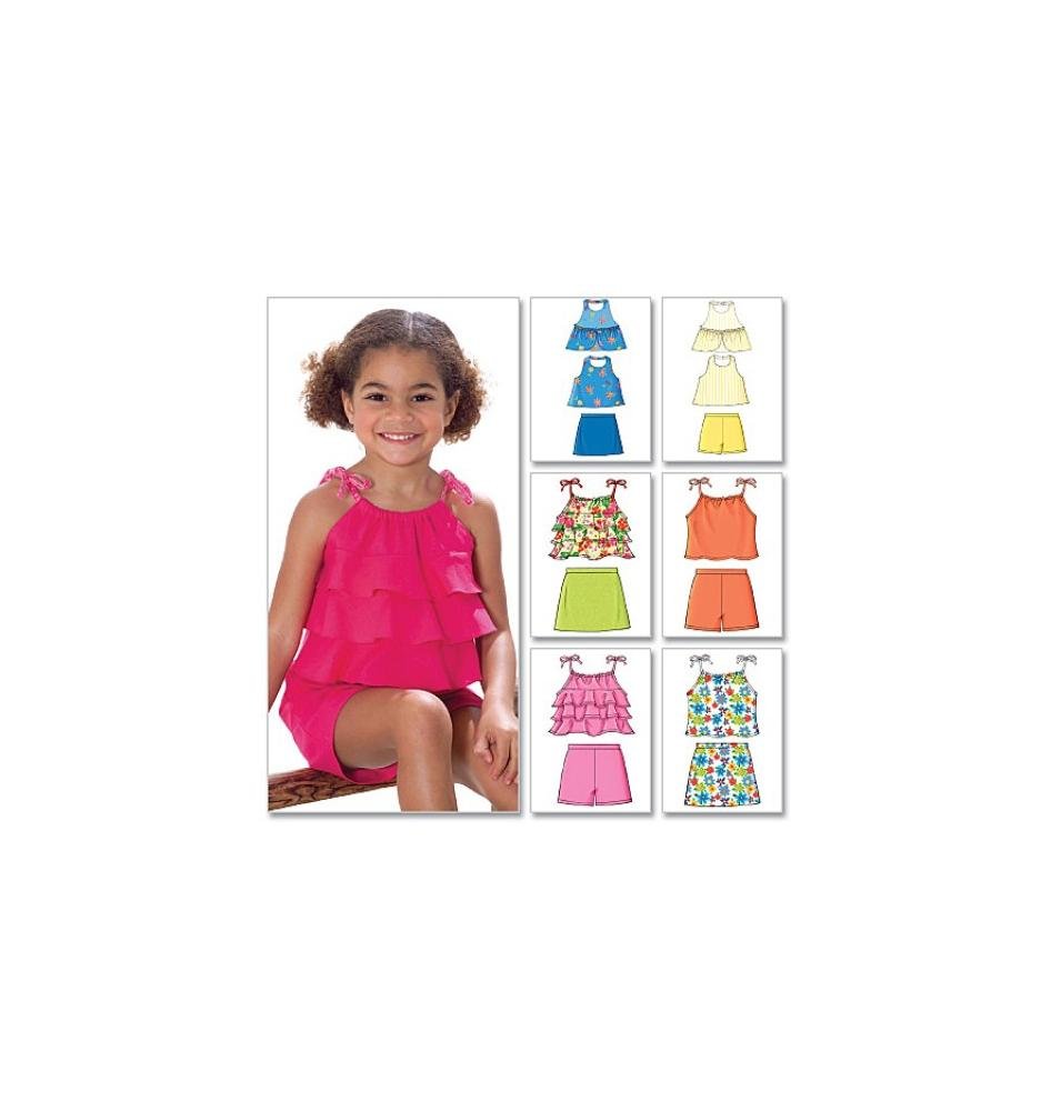 Butterick Patterns B4503 Size CDD 2-3-4-5 Childrens/Girls Top/Skirt/Shorts, Pack of 1, White