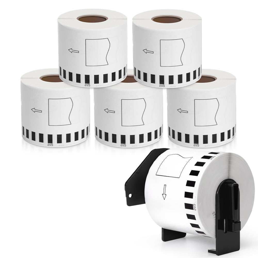 Photo 1 of MarkDomain - DK-2205 (2.4" X 100 Ft.) Continuous Labels Paper Tape Compatible Brother DK 2205 dk2205 (62mm x 30.4m) Label Use with Brother QL-700 QL810W QL-820NWB Label Printers - 6 Rolls + 1 Frame