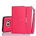 Galaxy S7 Case, S7 Case, TabPow 9 Card Slot Series - Wallet Folio PU Leather Case Cover With Detachable Magnetic Hard Case For Samsung Galaxy S7, Pink