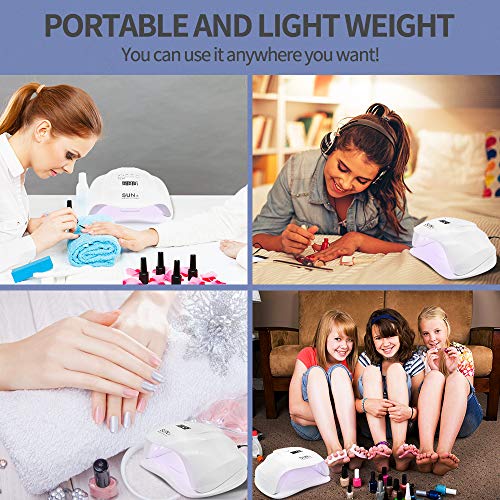image for 54W UV nail lamp, DIOZO LED nail dryer quick-drying LED UV nail drying
