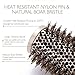 Baasha 2 Inch Medium Round Boar Bristle Ceramic Barrel Hair Brush for Women - Ideal for Blow Drying and Flipping Medium Length Hair
