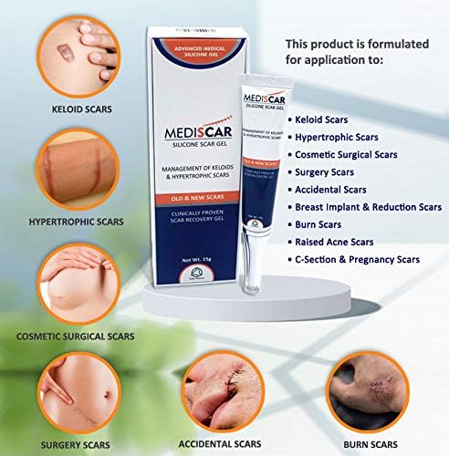 MediScar Silicone Scar Gel 15g, Keloid Scar Treatment, Hypertrophic Scar Removal Gel- Scar Removal for Face Body - Image 3