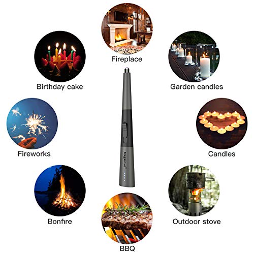 Candle Lighter Upgraded Electric Arc Lighters USB Rechargeable Safety Windproof Flameless Electronic Plasma Lighter for Jar Candles Fireplace Stove Long Stainless Steel Metal Tea Lighter W Gift Box