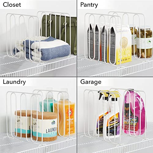 mDesign Metal Wire Shelf Dividers for Closet Organization in Bedroom
