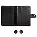 RFID Blocking Leather Travel Passport Holder With Snap, Bifold Wallet For Men And Women, Black