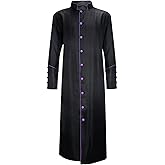 MYAYD Men's Cassock Robe Church Long Robe Choir Minister Clergy Pulpit Liturgical Multicolored Uniform