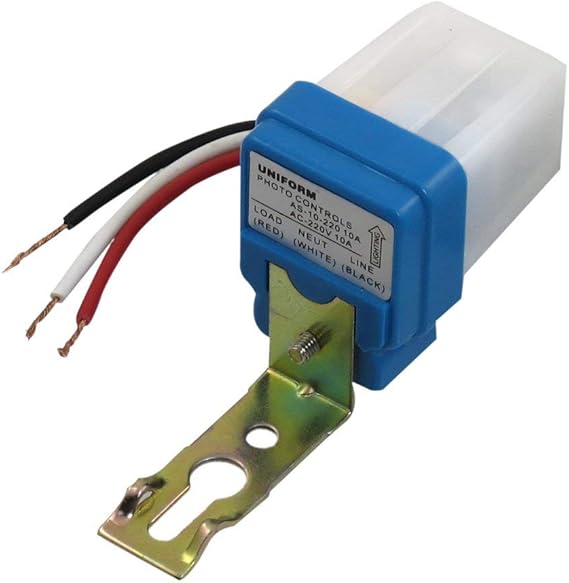 AC 220V 10A Photocell Sensor Automatic Light Control Switch w 3 Wire