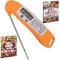 Grill Lovers Digital Instant Read Cooking Thermometer with Long Probe - Small (Orange)