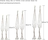 koitoy Macrame Plant Hanger Set 6 Pack White Indoor Outdoor 60/75/100cm view 2