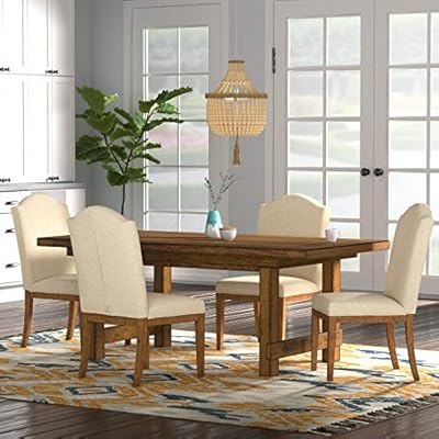 Amazon Brand – Stone & Beam Modern Farmhouse Wood Bead Ceiling Pendant Chandelier Fixture With 2 LED Vintage Light Bulbs… 51FS97fTDXL