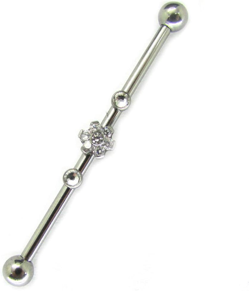 G23 Titanium Internal Thread 14g Bar, 34mm/38mm Length Implant Grade Straight Ear Cartilage Industrial Barbell