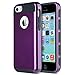 ULAK iPhone 5C Case, Slim Fit Lightweight 2in1 Rugged Flexible TPU Hard Plastic Hybrid iPhone 5C Case Purple Anti Scratch Dual Layer Shock Absorption Protective Cover for Apple iPhone 5C-Purple/Black