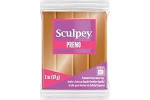 Sculpey Premo™ Polymer Oven-Bake Clay, Gold, Non Toxic, 2 oz. bar, Great for jewelry making, holiday, DIY, mixed media and home décor projects. Premium clay perfect for clayers and artists.