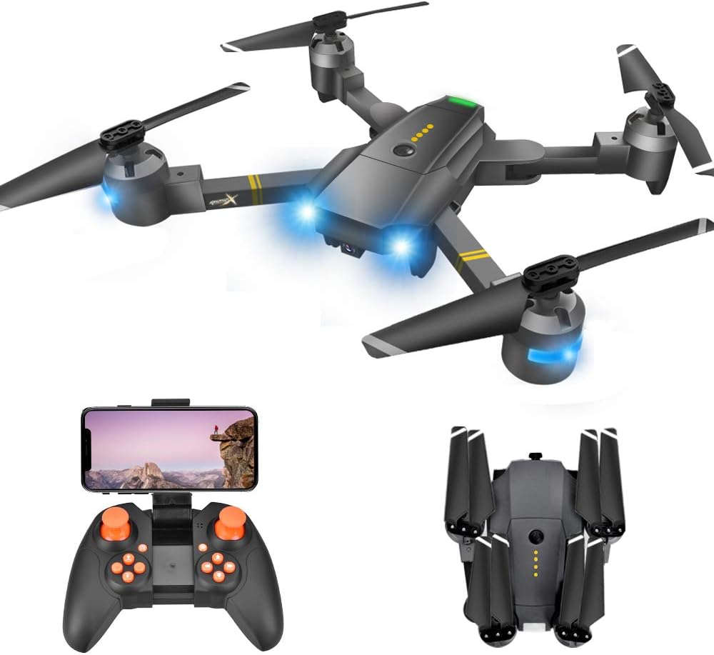 Drone with Camera - Drones with Camera for Kids, WiFi FPV Drone w/ 720P HD Camera/Voice & APP Control/Trajectory Flight/Altitude Hold/Gravity Sensor, VR Game, RC Drone for Adults & Kids