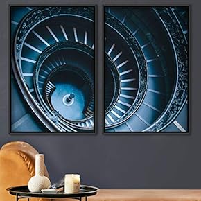 signwin 2 Piece Framed Canvas Wall Art Stairs...