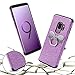 LONTECT Compatible Galaxy S9 Plus Case Glitter Sparkle Bling Shock Absorbing Flex TPU Rubber Case Cover with Cute Ring Grip Holder Kickstand for Samsung Galaxy S9 Plus, Purple