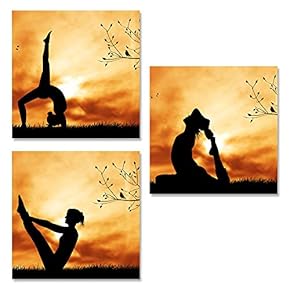 Canvas Wall Art Tropical Theme Sunshine Ocean and Beach Painting Artwork for Home Prints Framed - 12"x12"x3 Panels
