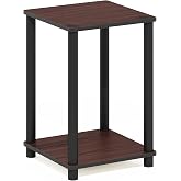 Furinno Turn-N-Tube End Table - Compact Side Table, Dark Cherry/Black, No-Tool Assembly - View #11