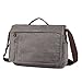 Toupons Men's 15.6 inch Laptop Messenger Bag Canvas Shoulder Bag College Schoolbag Satchel (L, Grey)