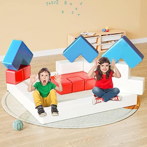 Foam Climbing Blocks for Toddlers, 12 PCS Foam Play Set for Baby